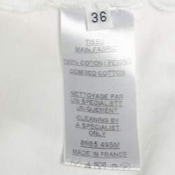 Balmain White Cotton Button Front V-Neck Half Sleeve T-Shirt S