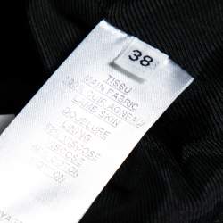 Pre Owned Balmain Black Leather Zip Front Biker Jacket M