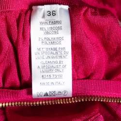 Pre Owned Balmain Pink Knit Ruched Sleeveless Bodysuit S