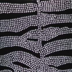 Pre Owned Balmain Black Rhinestone Zebra Pattern Embellished Jersey Top S