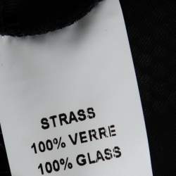 Pre Owned Balmain Black Rhinestone Zebra Pattern Embellished Jersey Top S