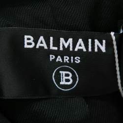 Pre Owned Balmain Black Wool Crepe Double Breasted Blazer S