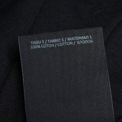 Pre Owned Balmain Black Logo Printed Cotton Short Sleeve T-Shirt XS