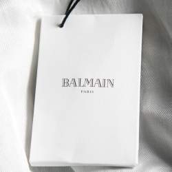 Pre Owned Balmain Light Blue Denim Belted Long Vest L