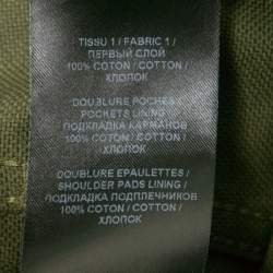 Pre Owned Balmain Olive Green Cotton Double Breasted Belted Blazer M