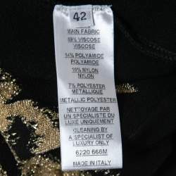 Balmain Black Stretch-Knit Metallic Tulle Paneled Bodysuit L