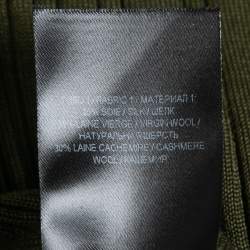 Pre Owned Balmain Olive Green Stretch Knit Midi Dress M