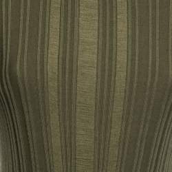 Pre Owned Balmain Olive Green Stretch Knit Midi Dress M