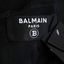 Pre Owned Balmain Black Wool Crepe Double-Breasted Blazer L