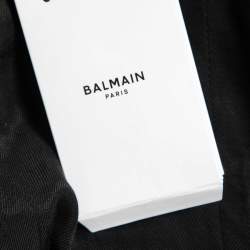 Pre Owned Balmain Black Wool Crepe Double-Breasted Blazer L
