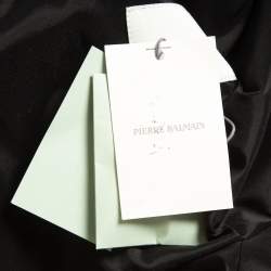 Pre Owned Balmain Black Contrast Collar Linen Single Breasted Blazer XL