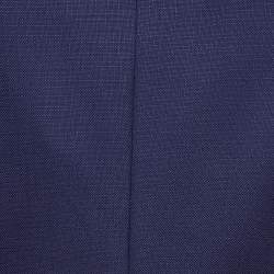 Pre Owned Balmain Navy Blue Wool Zip Detail Slim Fit Jacket M