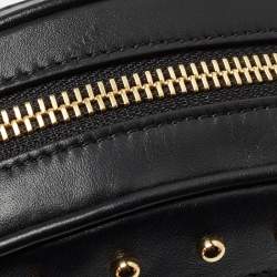 Pre Owned Balmain Black Leather Disco Crossbody Bag