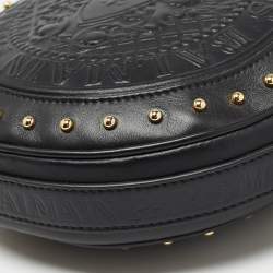 Pre Owned Balmain Black Leather Disco Crossbody Bag