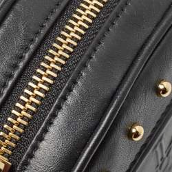 Pre Owned Balmain Black Leather Disco Crossbody Bag