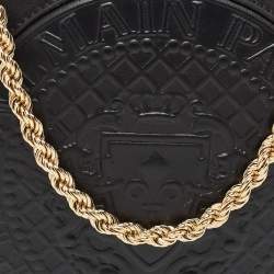 Pre Owned Balmain Black Leather Disco Crossbody Bag