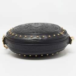 Pre Owned Balmain Black Leather Disco Crossbody Bag