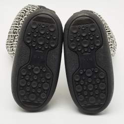 Pre Owned Balmain Black/White Fabric and Leather Monogram Polyamide Snow Boots Size 38- 40