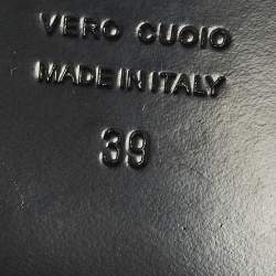 مملوكة مسبقًا Balmain Size 39 Black/White Leather Slide Sandals