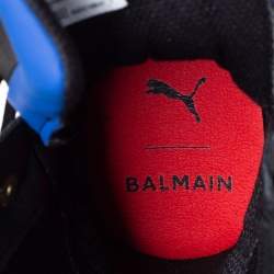 Pre Owned Puma x Balmain Black Leather Cell Stellar Mid Sneakers Size 38.5