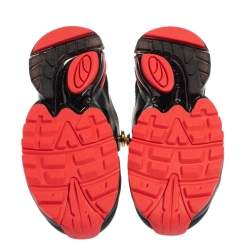 Pre Owned Puma x Balmain Black Leather and Fabric Cell Stellar Sneakers Size 37