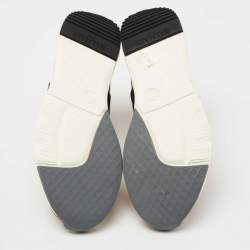 Pre Owned Balmain Pink Knit Fabric Cameron Sock Sneakers Size 39