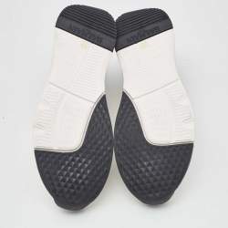 Balmain White/Black Knit Fabric Sock Knit Logo High Top Sneakers Size 37