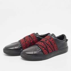 Balmain Black Leather Slip On Sneakers Size 39