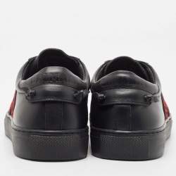 Balmain Black Leather Slip On Sneakers Size 39