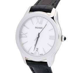 Pre Owned Balmain Mother of Pearl Stainless Steel Leather Dream B18913282 Women's Wristwatch 34 mm