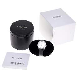 Pre Owned Balmain Mother of Pearl Stainless Steel Leather Dream B18913282 Women's Wristwatch 34 mm