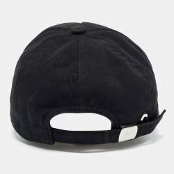 Pre Owned Balmain Black Logo Cotton Baseball Cap One Size 