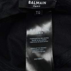 Pre Owned Balmain Black Logo Cotton Baseball Cap One Size 