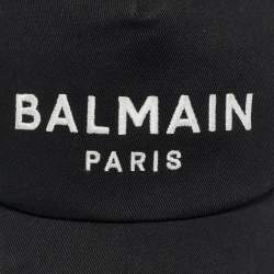 Pre Owned Balmain Black Logo Cotton Baseball Cap One Size 