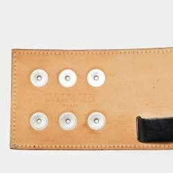 Pre Owned Balmain Chain Embellished Waist Belt Black Leather