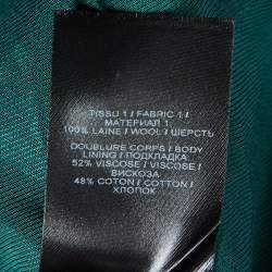 Pre Owned Balmain Green Wool Double Breasted Grain de Poudre Blazer S