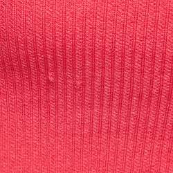 Balmain Pink Rib Knit Button Embellished Skirt Set S