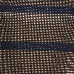Balmain Blue/Gold Studded Stripe Jersey Mini Dress M