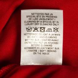 Pre Owned Balmain Red Foil Logo Printed Cotton T-Shirt M