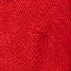 Pre Owned Balmain Red Foil Logo Printed Cotton T-Shirt M