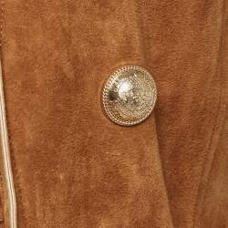 Balmain Brown Fringed Suede Vest M