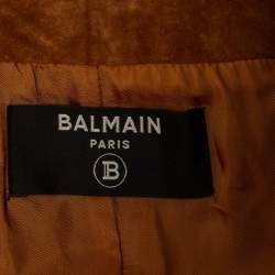 Balmain Brown Fringed Suede Vest M