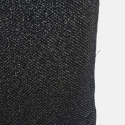 Pre Owned Balmain Black Lurex Knit Chain Embellished Short Dress S