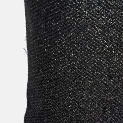 Pre Owned Balmain Black Lurex Knit Chain Embellished Short Dress S