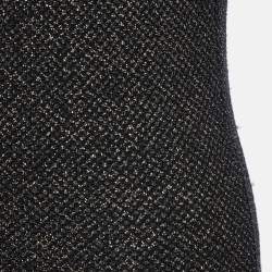 Pre Owned Balmain Black Lurex Knit Chain Embellished Short Dress S