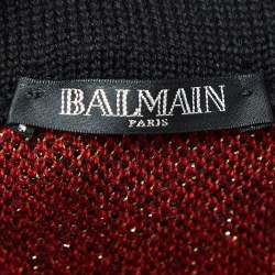 Burberry Red Tartan Lurex and Wool Wool Knit Sweatpants XS