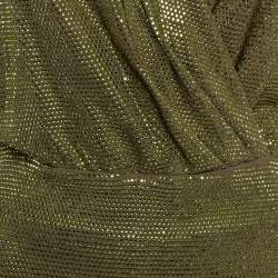 Pre Owned Balmain Green Embellished Jersey V-Neck Sleeveless Dress M