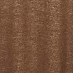 Balmain Brown Stretch Linen Jersey Rolled Sleeve T-Shirt S
