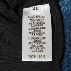 Pre Owned Balmain Blue Washed Denim Open Front Jacket M