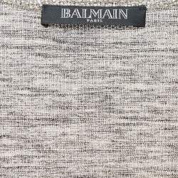 Balmain Metallic Jersey Pant & Top Set M